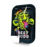 Best Buds LSD Plateau à Rouler Métal Large (avec Carte Grinder Magnétique)