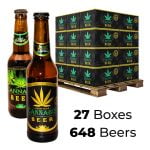 Bière Goût Cannabis 4.5% Mix Gold & Green Leaf 330ml (27boites/648bières)