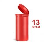 Poptop Rouge Conteneur Plastique Petit 13 Dram - 35mm