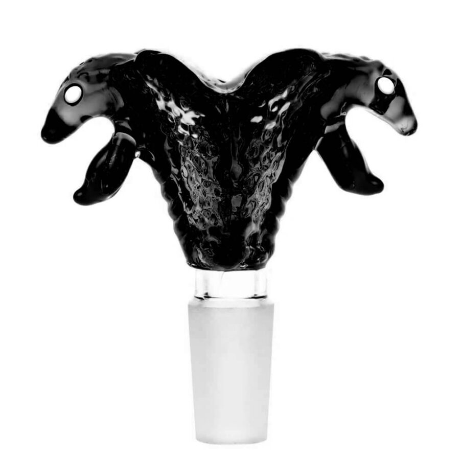 en gros Double Snake Noir Bong Bol En Verre