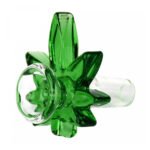 Green Hemp Leaf Bong Bol en Verre 18mm