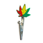 Roach en Silicone avec Clip en Métal Rasta Weed Leaf (6pcs/présentoir)