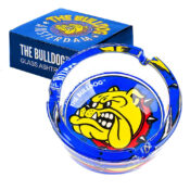 The Bulldog Cendrier Original en Cristal Bleu