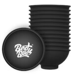 Best Buds Bol à mélanger en Silicone 7cm Noir avec Blanche Logo (12pcs/sac)