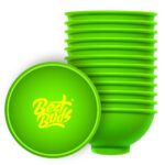 Best Buds Bol à mélanger en Silicone 7cm Vert avec Jaune Logo (12pcs/sac)