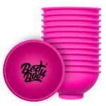 Best Buds Bol à mélanger en Silicone 7cm Rose avec Noir Logo (12pcs/sac)