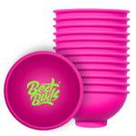 Best Buds Bol à mélanger en Silicone 7cm Rose avec Green Logo (12pcs/sac)