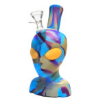 Bong en silicone tête d'Alien Bleu 20cm