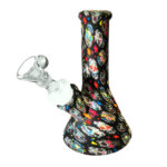 Bong en silicone Skulls Glow-In-The-Dark Noir 13cm