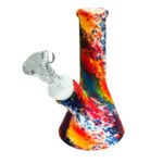 Bong en silicone Painting Splash Multicolor en gros 13cm