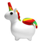 Licorne blanche Pipe en silicone 12cm