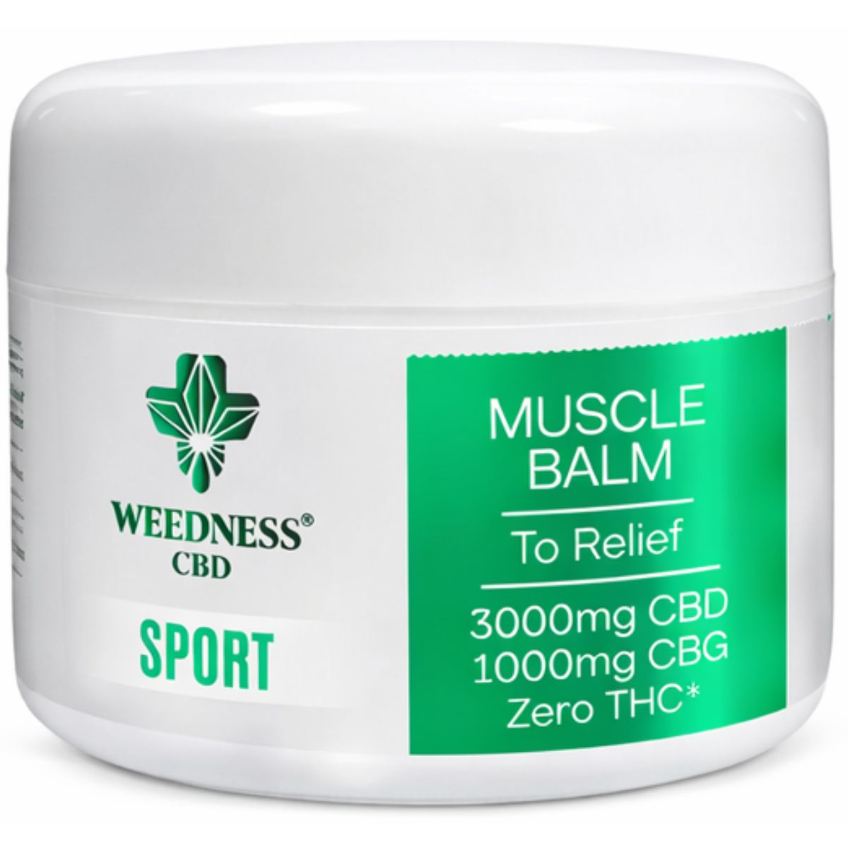 Baume Soulagement Musculaire Weedness 3000mg CBD + 1000mg CBG (50ml) Weedness Muscle Relief Balm 3000mg CBD 1000mg CBG 50ml