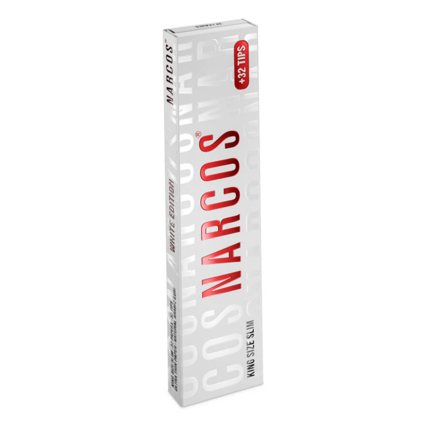 Narcos Papier à Rouler Blanc King Size Slim + Filtres (24pcs/présentoir)