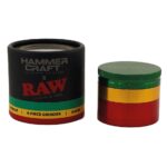 RAW Hammer Craft Grinder Rasta Moyen en Aluminium 4 Parties - 55mm