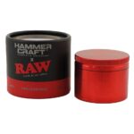 RAW Hammer Craft Grinder Rouge Grand en Aluminium 4 Parties - 60mm