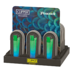 Clipper Briquet en Métal Peacock (12pcs/présentoir)