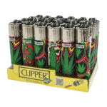 Clipper Mini Briquet Green Leaves (24pcs/présentoir)