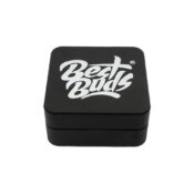 Best Buds Flacher Quadratischer Aluminium Grinder Onyx 2 Parties (50mm)