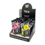 Best Buds Pipsy Pipe en Plastique-Métal avec Mini Grinder Mélange de Couleurs (12pcs/Présentoir)