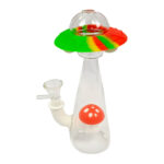 Bong en Verre-Silicone Vaisseau Spatial Phosphorescent 18cm