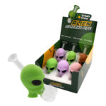 Pipe en Verre-Silicone Alien (6pcs/Présentoir)