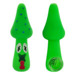 Pipe en Silicone Champignon Vert Fluo 10cm