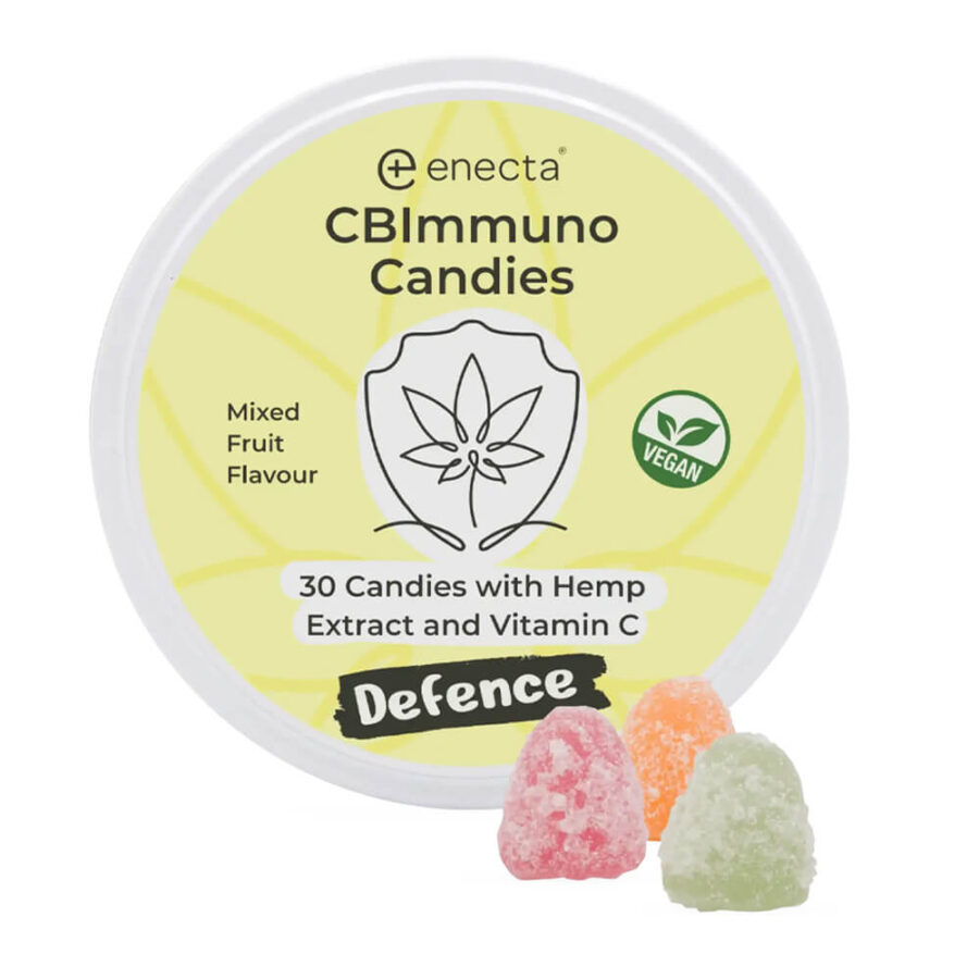 Enecta CBImmuno Bonbons à l’extrait de chanvre biologique et à la vitamine C (30pcs)