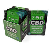 Zen CBD Watermelon bonbons 250mg par sachet (10paquets/présentoir)