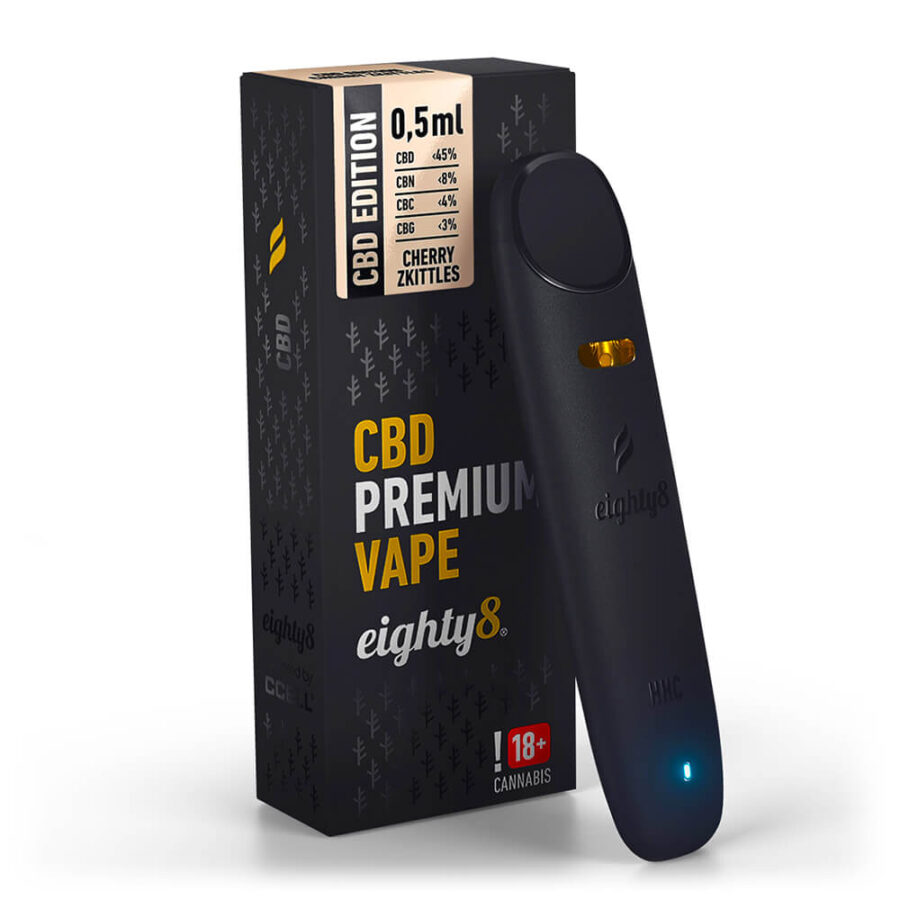 Eighty8 Cherry Zkittles 45% CBD Stylo Vape Jetable (10pcs/présentoir)