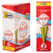 Twisted Hemp Cones Blue Raspberry Cherry 10pcsdisplay