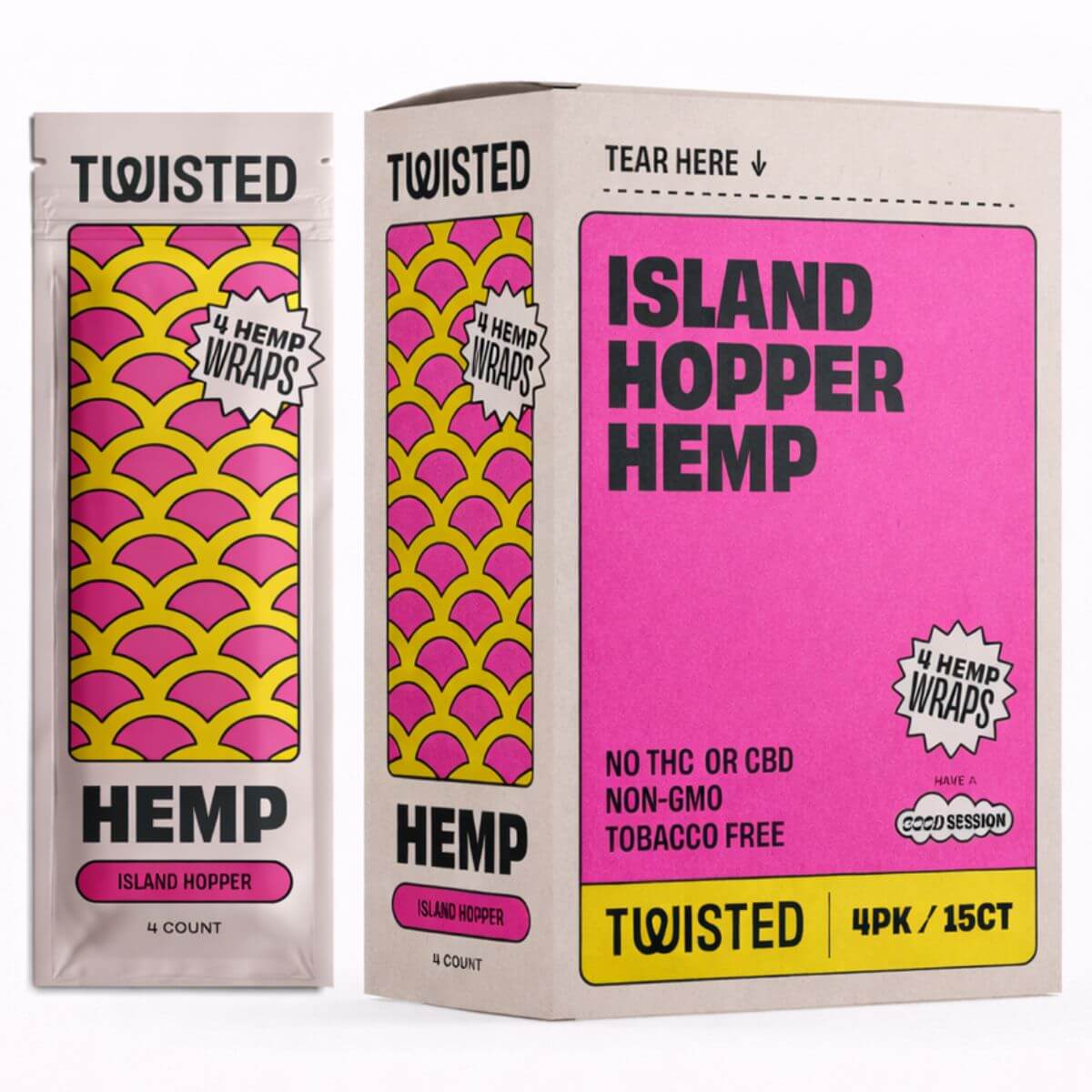 Twisted Hemp Wraps Island Hopper (présentoir de 15 pièces) Twisted Hemp Wraps Island Hopper 15pcsdisplay
