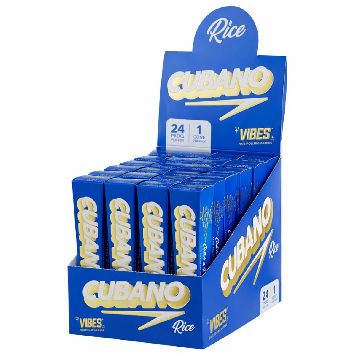Cônes VIBES en riz Cubano (présentoir de 24 pièces) VIBES Cones Cubano Rice 24pcsdisplay