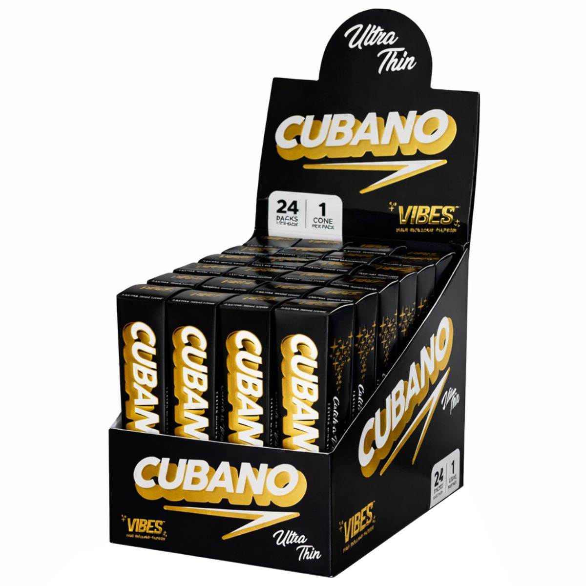 VIBES Cones Cubano Ultra Thin (présentoir de 24 pièces) VIBES Cones Cubano Ultra Thin 24pcsdisplay