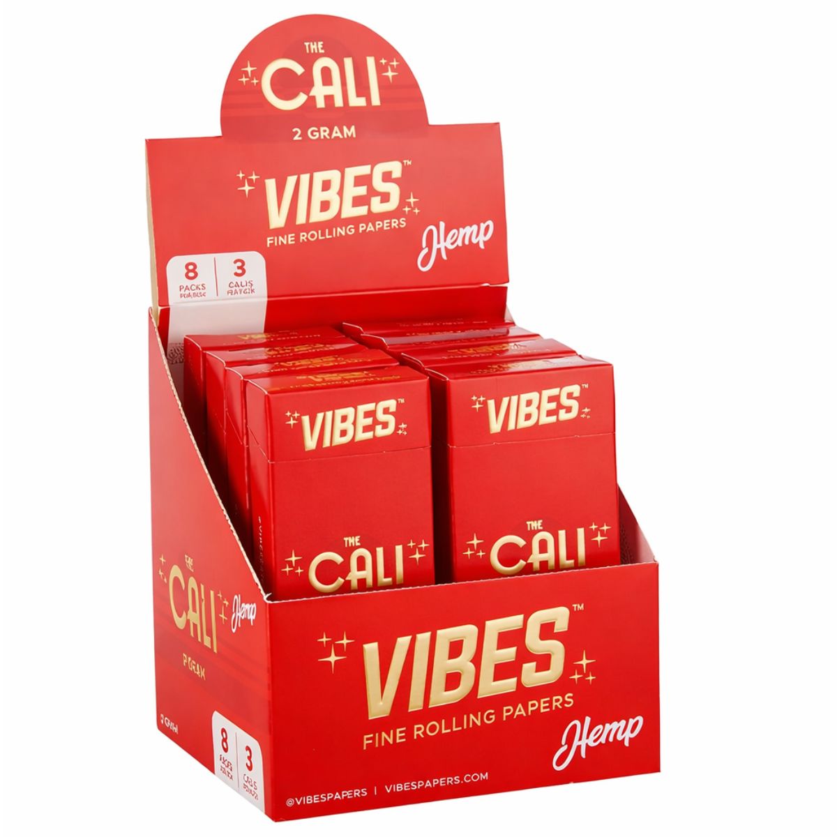 VIBES The Cali Cones Hemp 2g Paquet de 3 (présentoir de 8 pièces) VIBES The Cali Cones Hemp 2g 3 Pack 8pcsdisplay
