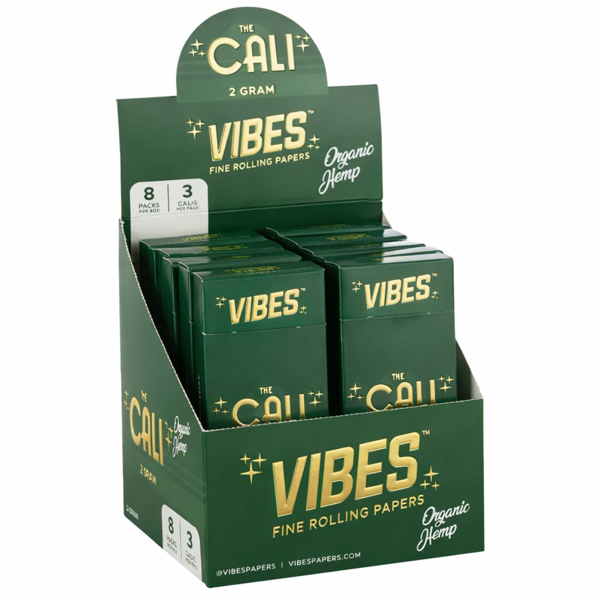 VIBES The Cali Cones Organic Hemp 2g Paquet de 3 (présentoir de 8 pièces) VIBES The Cali Cones Organic Hemp 2g 3 Pack 8pcsdisplay