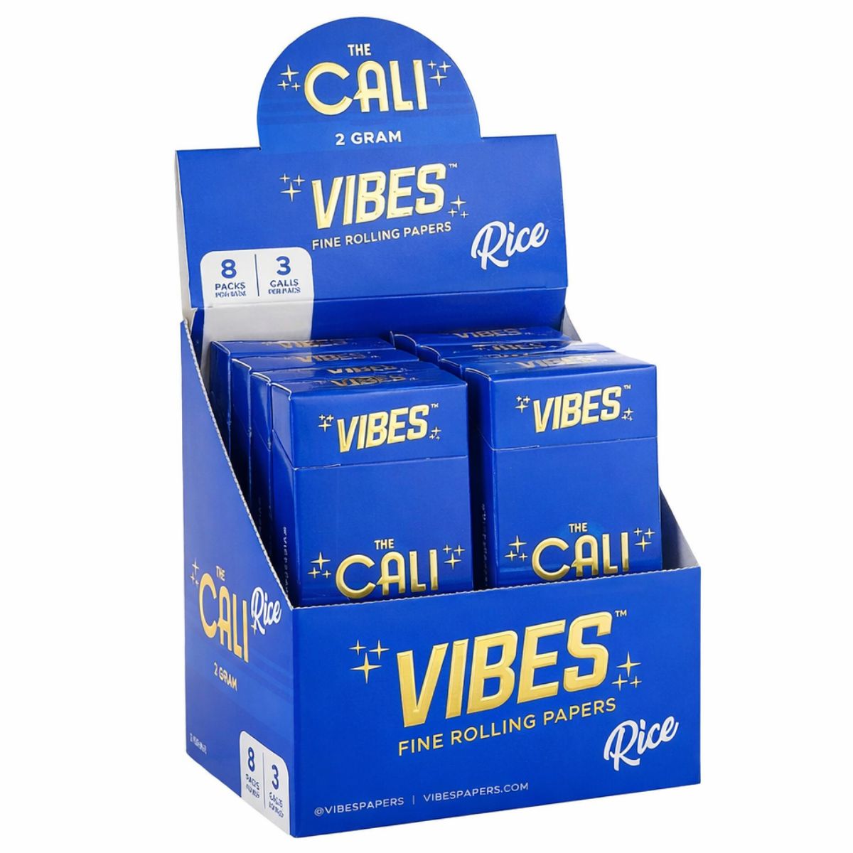 VIBES The Cali Cones Rice 2g Paquet de 3 (présentoir de 8 pièces) VIBES The Cali Cones Rice 2g 3 Pack 8pcsdisplay