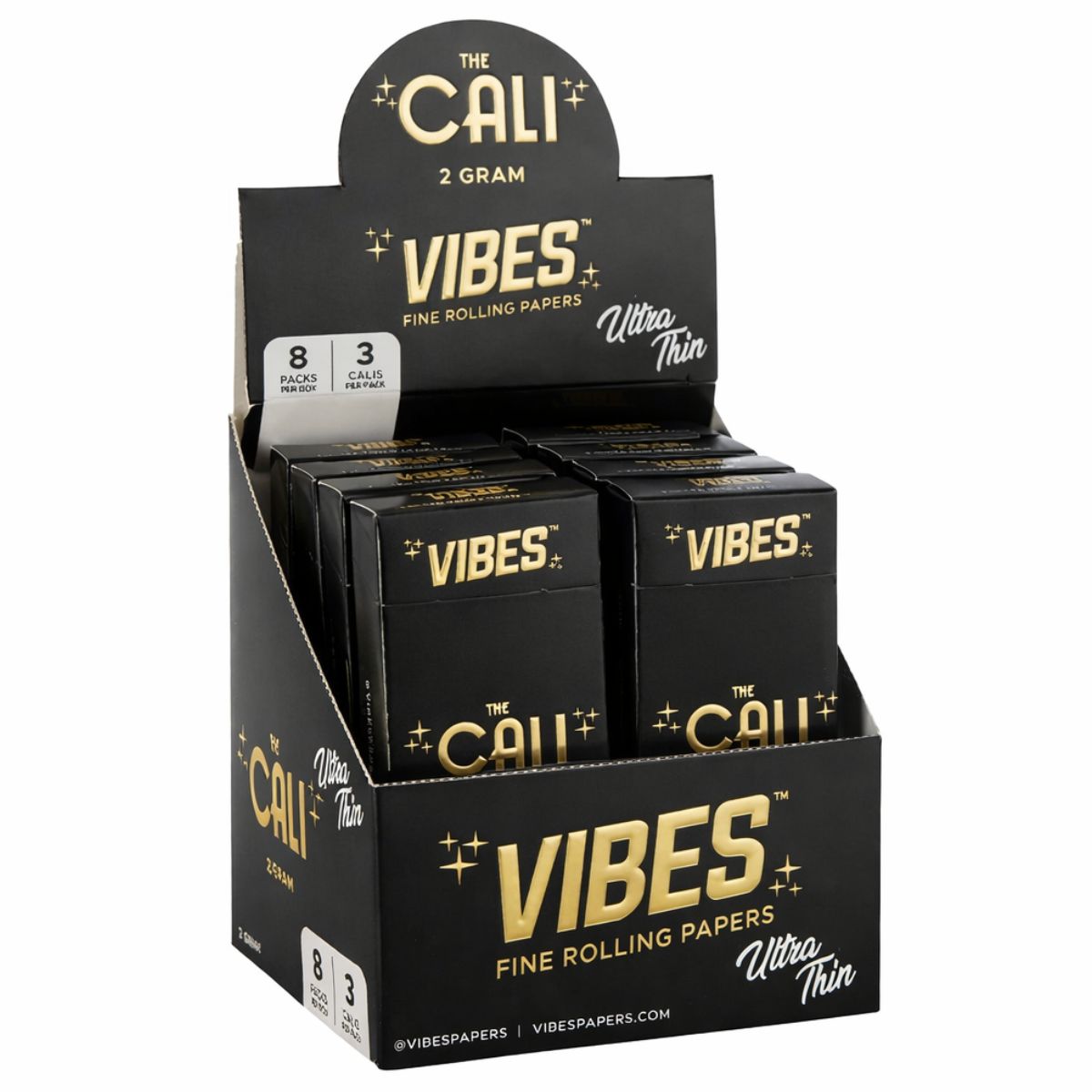 VIBES The Cali Cones Ultra Thin 2 g, paquet de 3 (présentoir de 8 pièces) VIBES The Cali Cones Ultra Thin 2g 3 Pack 8pcsdisplay