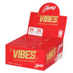 VIBES Papiers à Rouler King Size Slim avec Filtre Hemp (24pcs/présentoir)