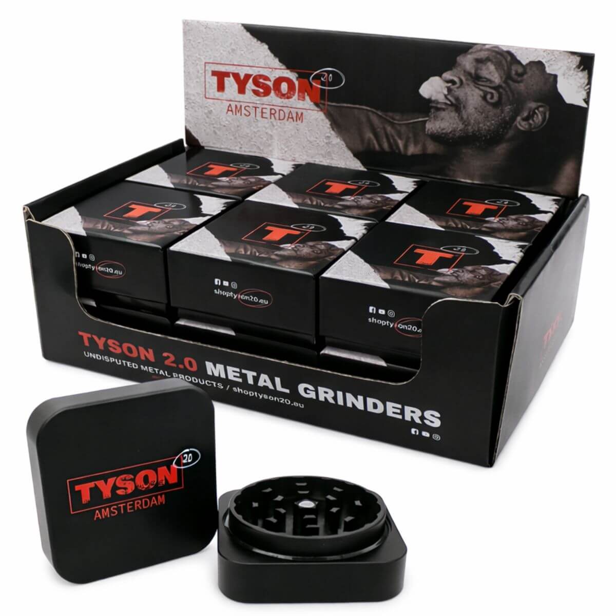 grossiste-tyson-2-0-metal-grinder-tyson-amsterdam-2-parties-54mm-12pcs-présentoir wholesale tyson 2 0 metal grinder tyson amsterdam 2 parts 54mm 12pcs display 1