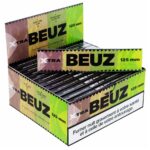 Beuz Feuilles À Rouler Xtra Slim Long Marron Non Blanchies 125 mm + Filtres 24 Carnets Beuz Xtra Slim Long Brown Unbleached Rolling Papers 125mm Tips 24 Booklets