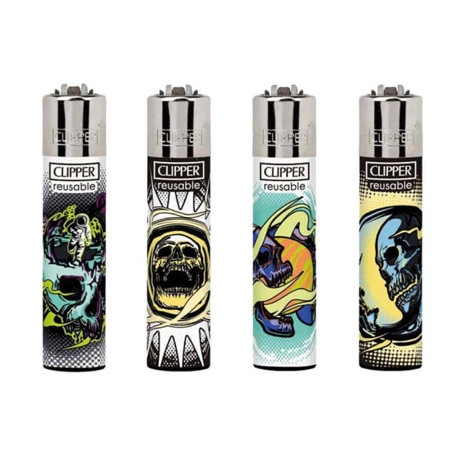 Clipper Lighters Classic Astro Skulls (24pcs/présentoir)