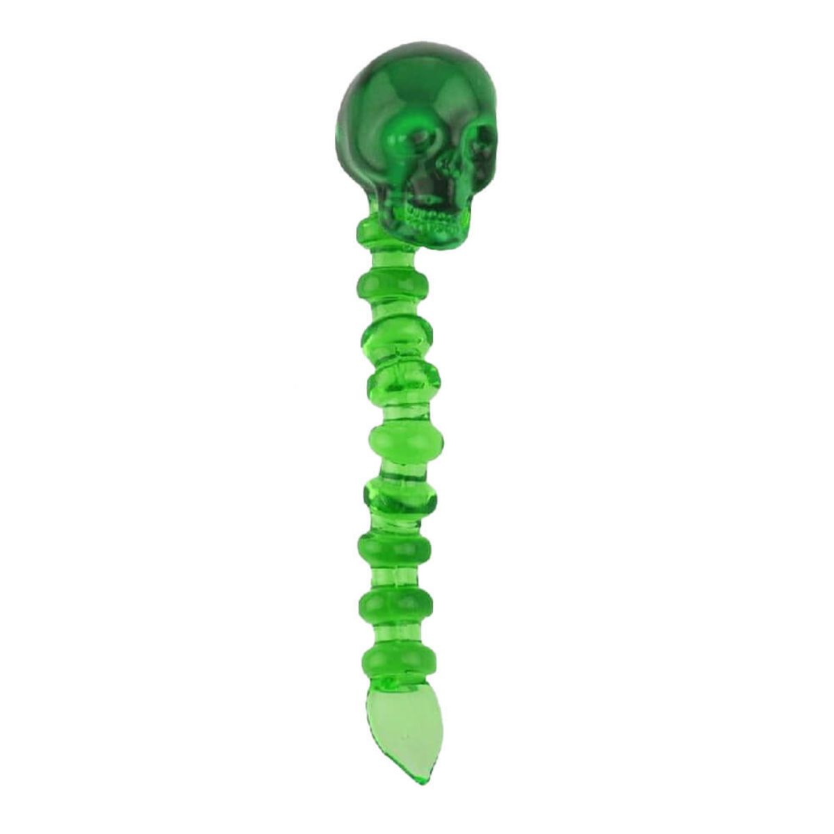 dabber-en-verre-en-forme-de-crâne-vert-en-gros wholesale green skull glass dabber