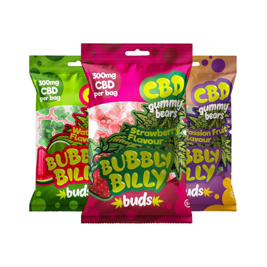 Bubbly Billy Buds CBD Gummy Bears 300mg CBD (40paquets/boîte)