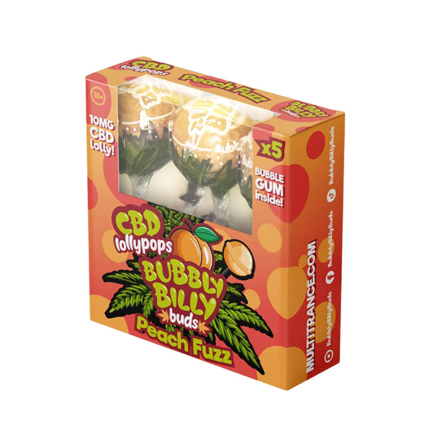 Bubbly Billy Buds Sucettes au CBD 10mg CBD 5pcs par Paquet (12paquets/présentoir)