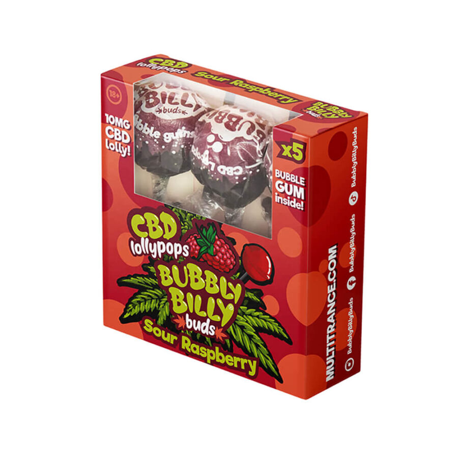 Bubbly Billy Buds Sucettes au CBD 10mg CBD 5pcs par Paquet (12paquets/présentoir)