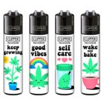 Clipper Lighters Classic Cute Weed (48 pcs/présentoir) Clipper Lighters Classic Cute Weed
