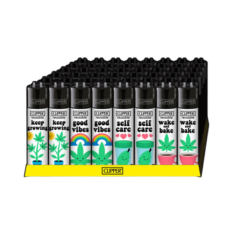 Clipper Lighters Classic Cute Weed (48pcs/présentoir)