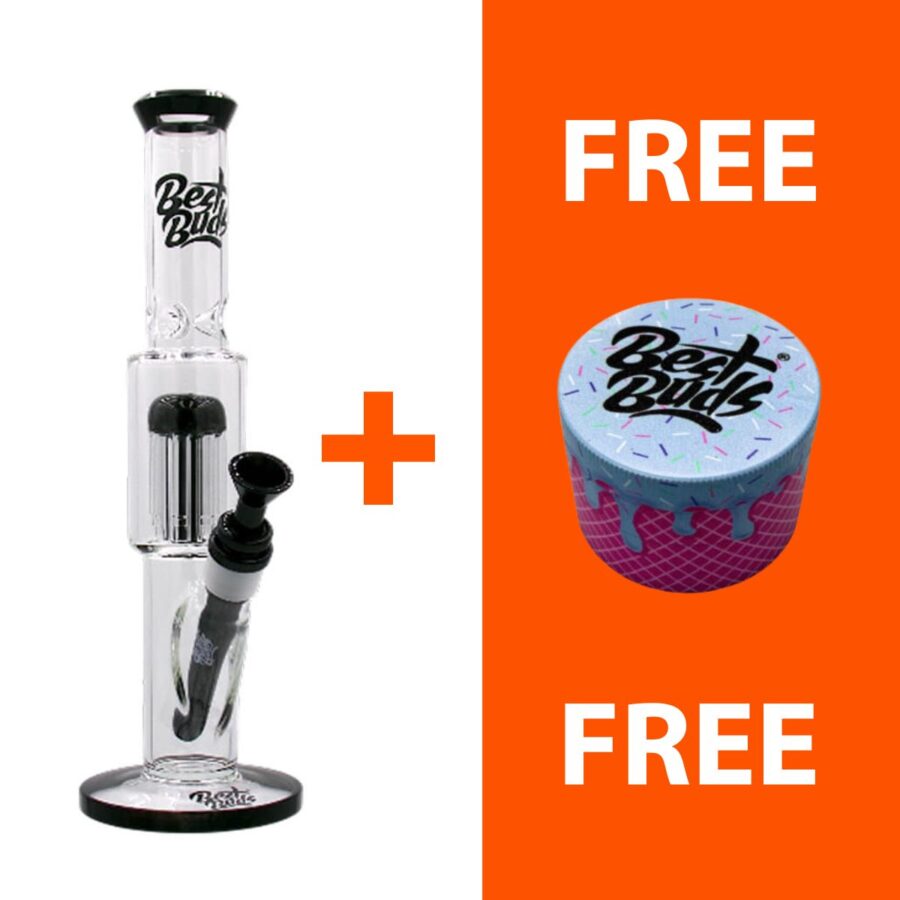 Best Buds Glass Double Chamber Tree Ice Bong 33cm