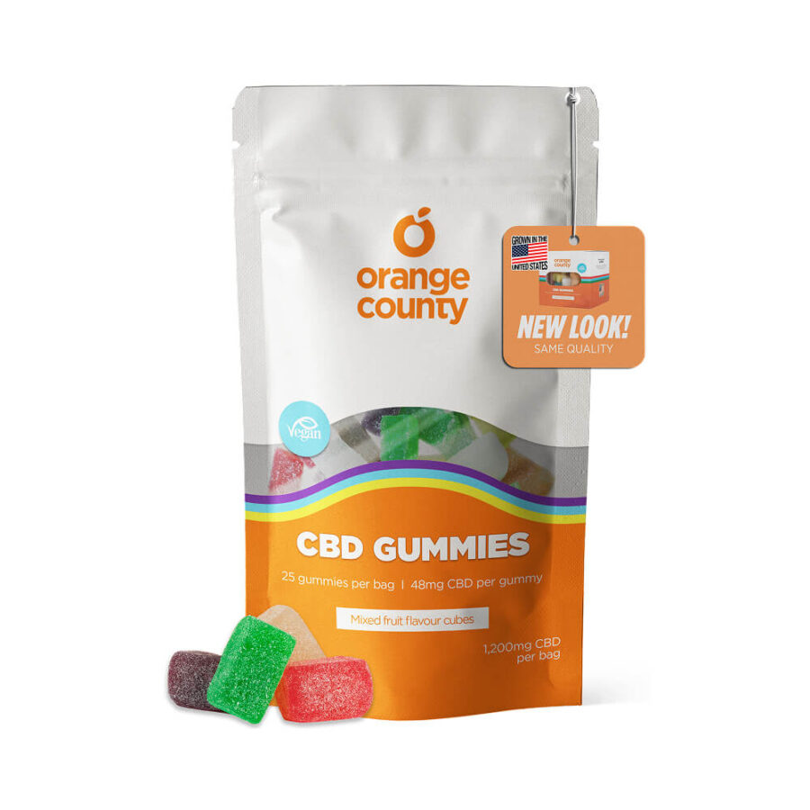 Cubes de gommes CBD à saveur de fruits mélangés d'Orange County CBD 1200mg - vente en gros