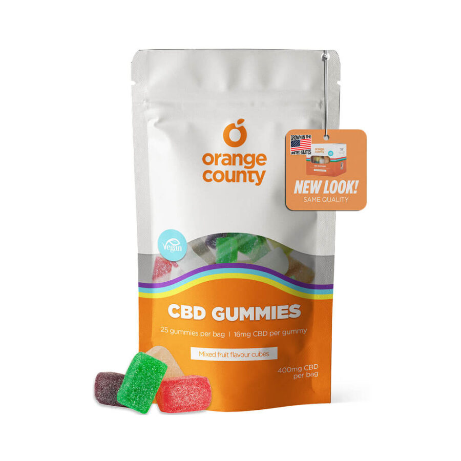 Cubes de gommes CBD à saveur de fruits mélangés d'Orange County CBD 400mg - vente en gros